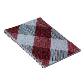 Weihnachten Trendy Karierte Muster Rot und Grau Notizblock (Rechte Seite)