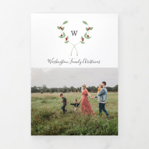 Weihnachten Trifold 4 Foto Card Aquarellfarben Mon Dreifach Gefaltete Urlaubskarte