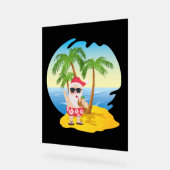 Weihnachten Tropical Beach Funny Santa Claus Acrylschild (Winkel)