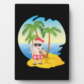 Weihnachten Tropical Beach Funny Santa Claus Fotoplatte (Vorderseite)