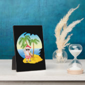 Weihnachten Tropical Beach Funny Santa Claus Fotoplatte (Seite)