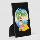 Weihnachten Tropical Beach Funny Santa Claus Fotoplatte (Seite)