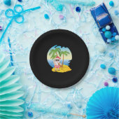 Weihnachten Tropical Beach Funny Santa Claus Pappteller (Party)