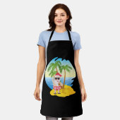 Weihnachten Tropical Beach Funny Santa Claus Schürze (Getragen)