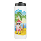 Weihnachten Tropical Beach Funny Santa Claus Thermosbecher (Vorderseite)