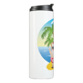 Weihnachten Tropical Beach Funny Santa Claus Thermosbecher (Nach links gedreht)