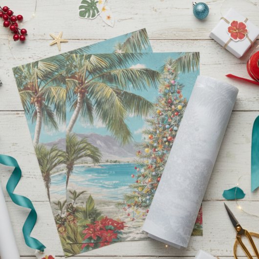 Weihnachten Tropical Beach Palm Tree Seidenpapier