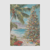 Weihnachten Tropical Beach Palm Tree Seidenpapier (Vorderseite)