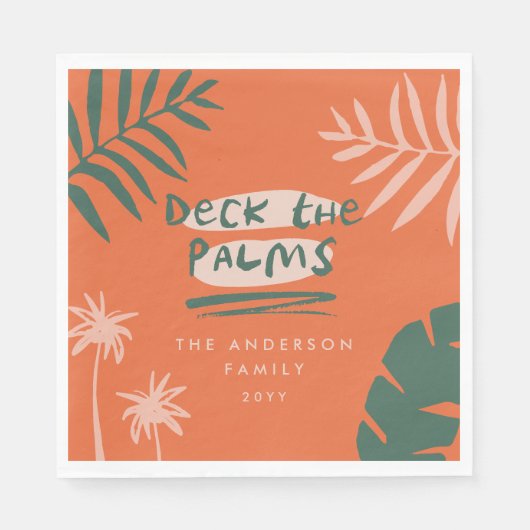 Weihnachten tropisch modern minimal serviette (Vorderseite)