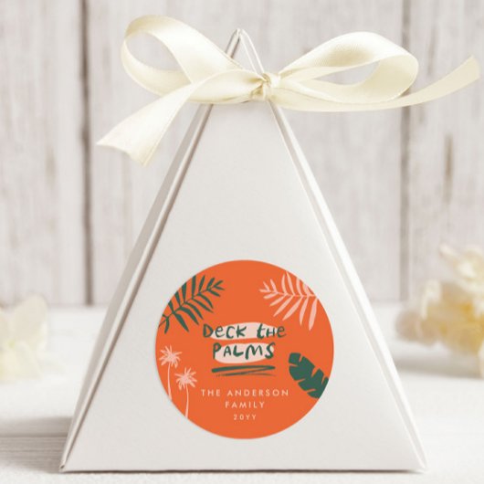 Weihnachten tropisch modern minimalistisch bunt runder aufkleber