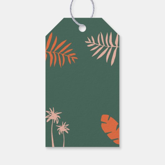 Weihnachten tropisch modern minimalistisch geschenkanhänger (Rückseite)