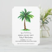 Weihnachten Tropischer Feiertag Palme Tree Einladung (Stehend Vorderseite)