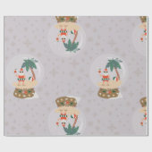 Weihnachten Tropischer Sommer Schneeglobe santa Geschenkpapier (Flach)