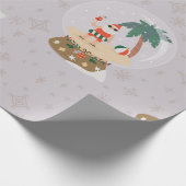 Weihnachten Tropischer Sommer Schneeglobe santa Geschenkpapier (Ecke)