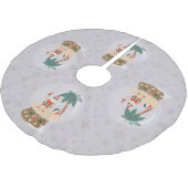 Weihnachten Tropischer Sommer Schneeglobe santa Polyester Weihnachtsbaumdecke (Schrägansicht)