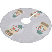 Weihnachten Tropischer Sommer Schneeglocke schwarz Polyester Weihnachtsbaumdecke (Schrägansicht)