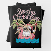 Weihnachten - tropischer Urlaub am Strand Santa Be Geschenkpapier Set (Beispiel)