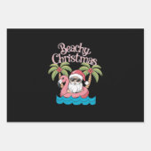 Weihnachten - tropischer Urlaub am Strand Santa Be Geschenkpapier Set (Vorderseite)