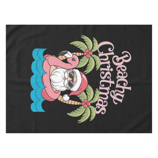 Weihnachten - tropischer Urlaub am Strand Santa Be Tischdecke (Vorderseite (Horizontal))