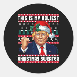 Weihnachten Trump Das ist mein hässlichster Weihna Runder Aufkleber