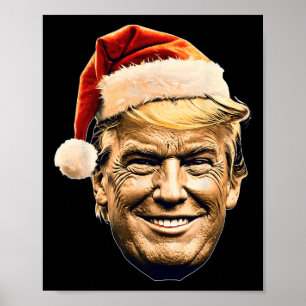 Weihnachten Trump Gesicht Santa Lustiges Xmas Meme Poster