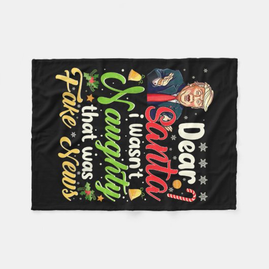 Weihnachten Trump Liebe Weihnachten Fake News Funn Fleecedecke (Vorderseite (Horizontal))