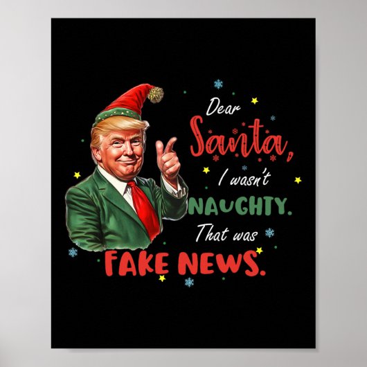 Weihnachten Trump Liebe Weihnachten Fake News Funn Poster (Vorne)