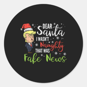 Weihnachten Trump Lieber Santa Fake News Lustiges Runder Aufkleber