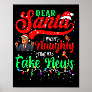 Weihnachten Trump Lieber Santa Falsche Nachrichten Poster