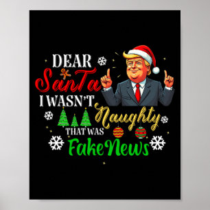 Weihnachten Trump Lieber Santa Falsche Nachrichten Poster