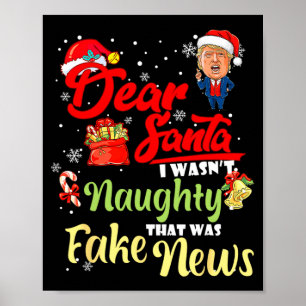 Weihnachten Trump Lieber Santa Falsche Nachrichten Poster