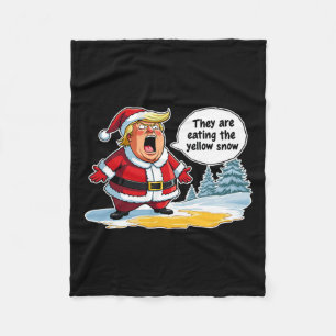 Weihnachten Trump Weihnachtsmann Sie essen das Je Fleecedecke