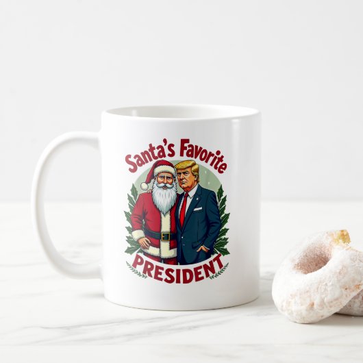 Weihnachten - Trumps Lieblingspräsident Kaffeetasse (Mit Donut)