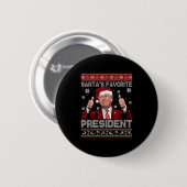 Weihnachten Trumps Lieblingspräsident Xmas Ug Button (Vorne & Hinten)