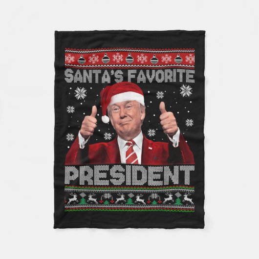 Weihnachten Trumps Lieblingspräsident Xmas Ug Fleecedecke (Vorderseite)