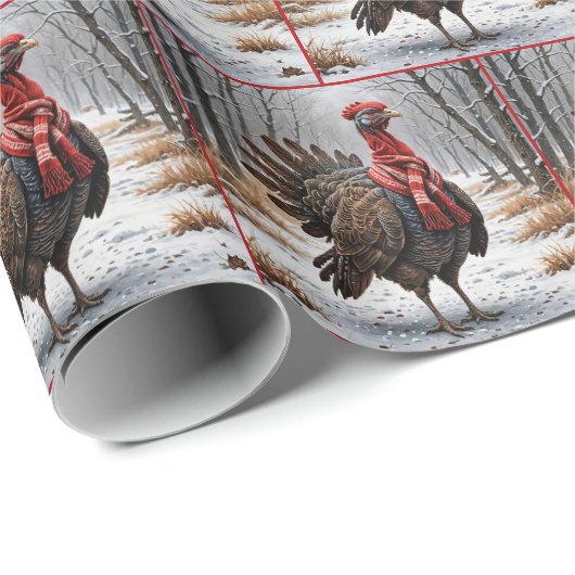 Weihnachten Türkei mit rotem Scarf Geschenkpapier (Rolleneckpunkt)
