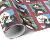Weihnachten Tuxedo Katzen, Snowmen und Lebkuchen M Geschenkpapier (Rolleneckpunkt)