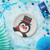 Weihnachten Tuxedo Pinguin Personalisierte Babydus Pappteller (Party)