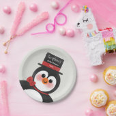 Weihnachten Tuxedo Pinguin Personalisierte Babydus Pappteller (Party)