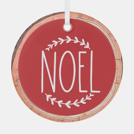 Weihnachten Typografie Keepake Tree Ornament Aus Glas (Vorderseite)