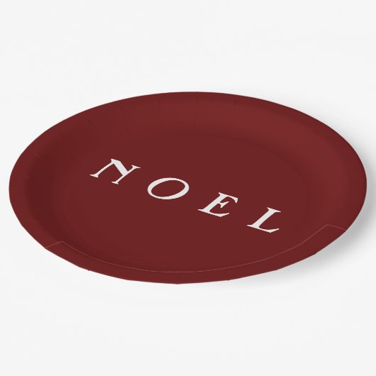 WEIHNACHTEN Typografie Red Simple Minimalistic Mod Pappteller (Schrägansicht)