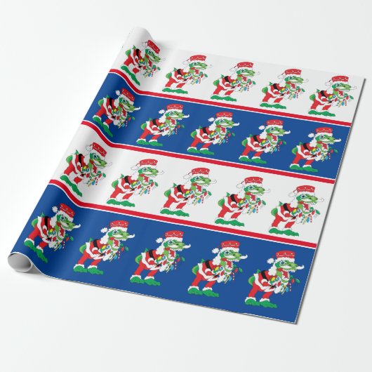 Weihnachten TySantaSaurus Rex Geschenkpapier (Ungerollt)