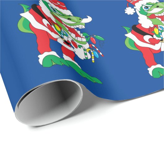 Weihnachten TySantaSaurus Rex Geschenkpapier (Rolleneckpunkt)