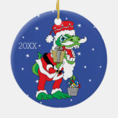 Weihnachten TySantasaurus Rex Ornament personalisi (Hinten)