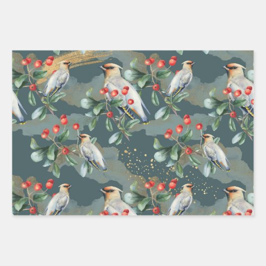 Weihnachten über den Bird and Lantern Geschenkpapier Set (Vorderseite)