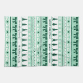 Weihnachten Ugg Sweater Familie Name Rosa & Rot Geschirrtuch (Horizontal)