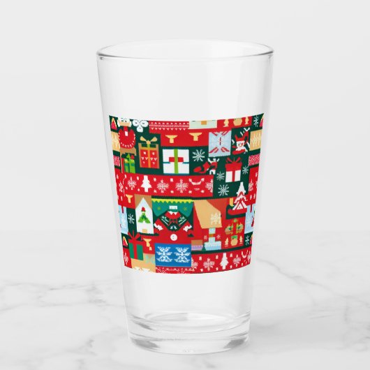 Weihnachten Ugly Sweater 1 Glas (Vorderseite)