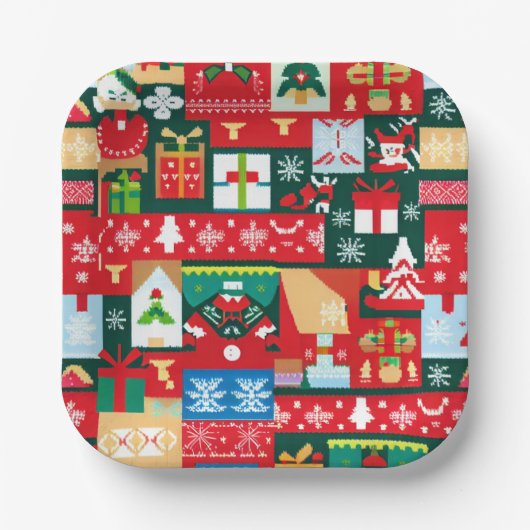 Weihnachten Ugly Sweater 1 Pappteller (Vorderseite)