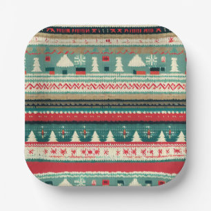 Weihnachten Ugly Sweater 3 Pappteller