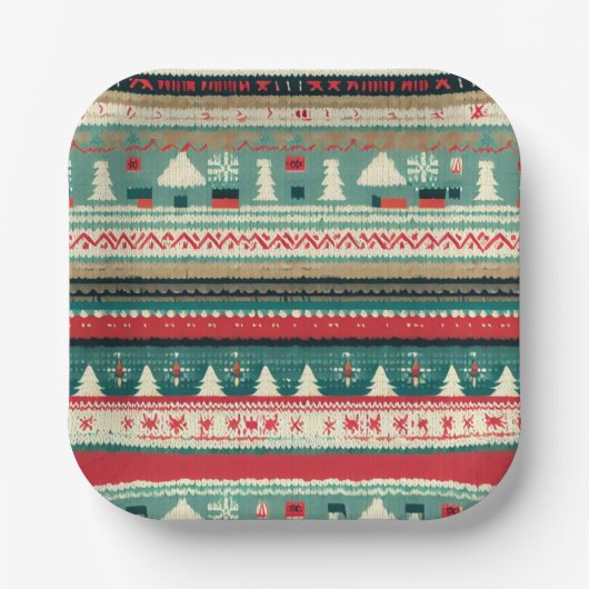 Weihnachten Ugly Sweater 3 Pappteller (Vorderseite)